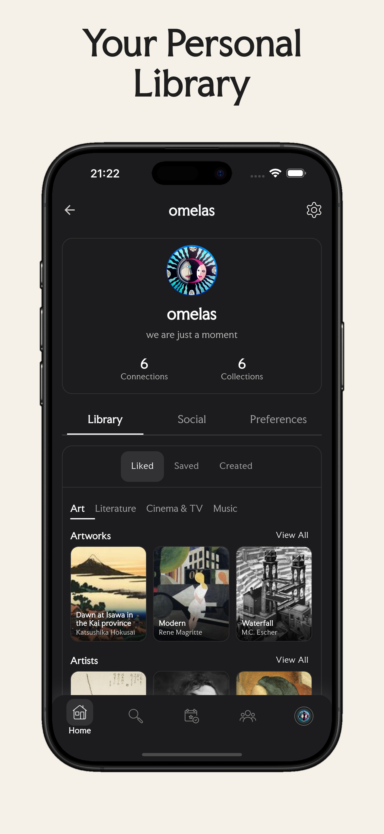 Your profile and collections